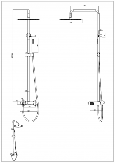 Стойка для душа Boheme STICK GOLD 128 схема 2