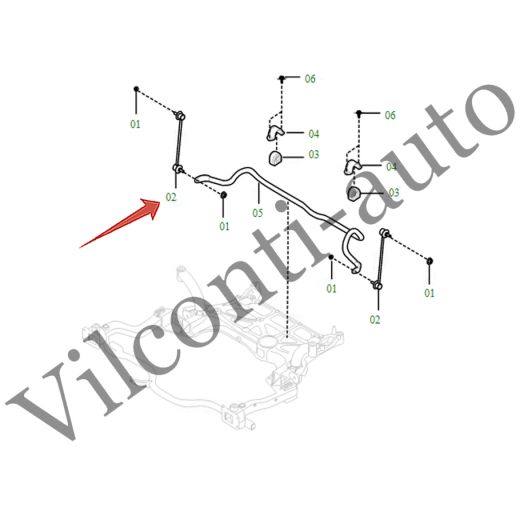 СТОЙКА ПЕРЕДНЕГО СТАБИЛИЗАТОРА L/R HONGQI H5 5HA034170 100% ОРИГИНАЛ