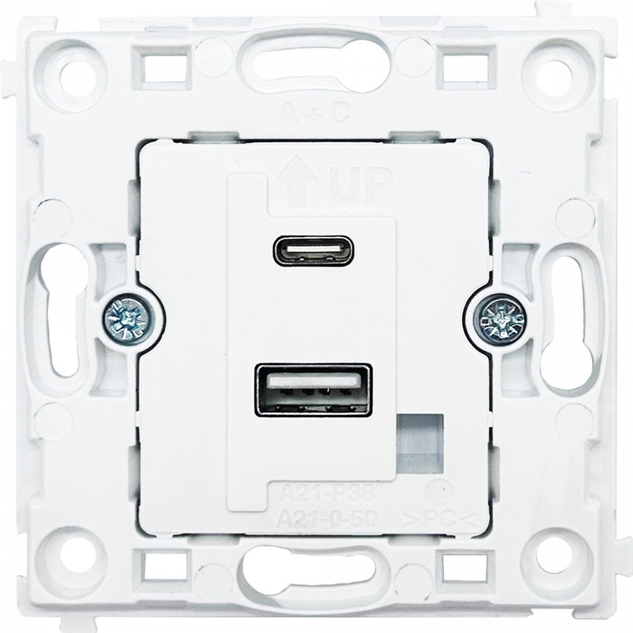 USB зарядное устройство DC 5-12V, 1.67-3A, макс.20W, типа A+С, серия DA