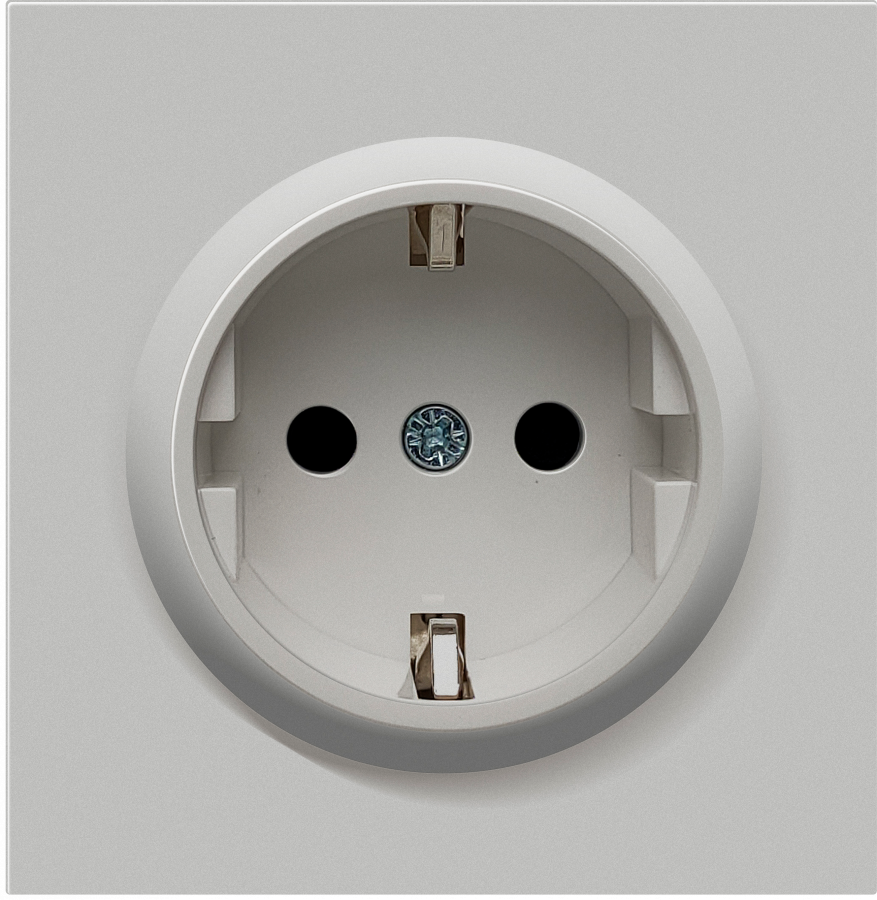 Накладка для розетки Schuko с заземлением со шторками 16A 250 В~, матовый серый, серия R98