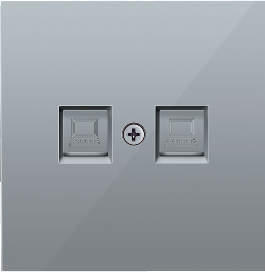 Накладка для розетки RJ45, 2-я, алюминий, серия R98