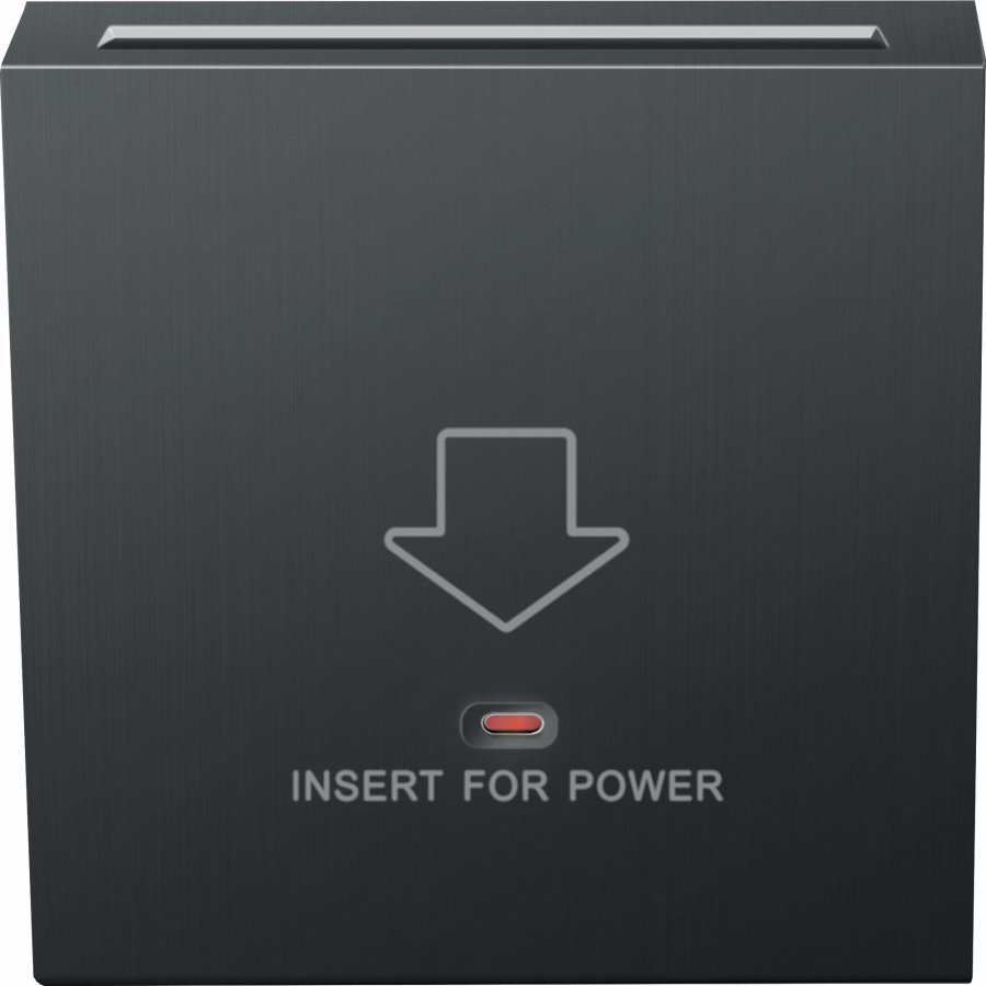 Накладка для карточного выключателя, вороненая сталь, серия R98 METAL