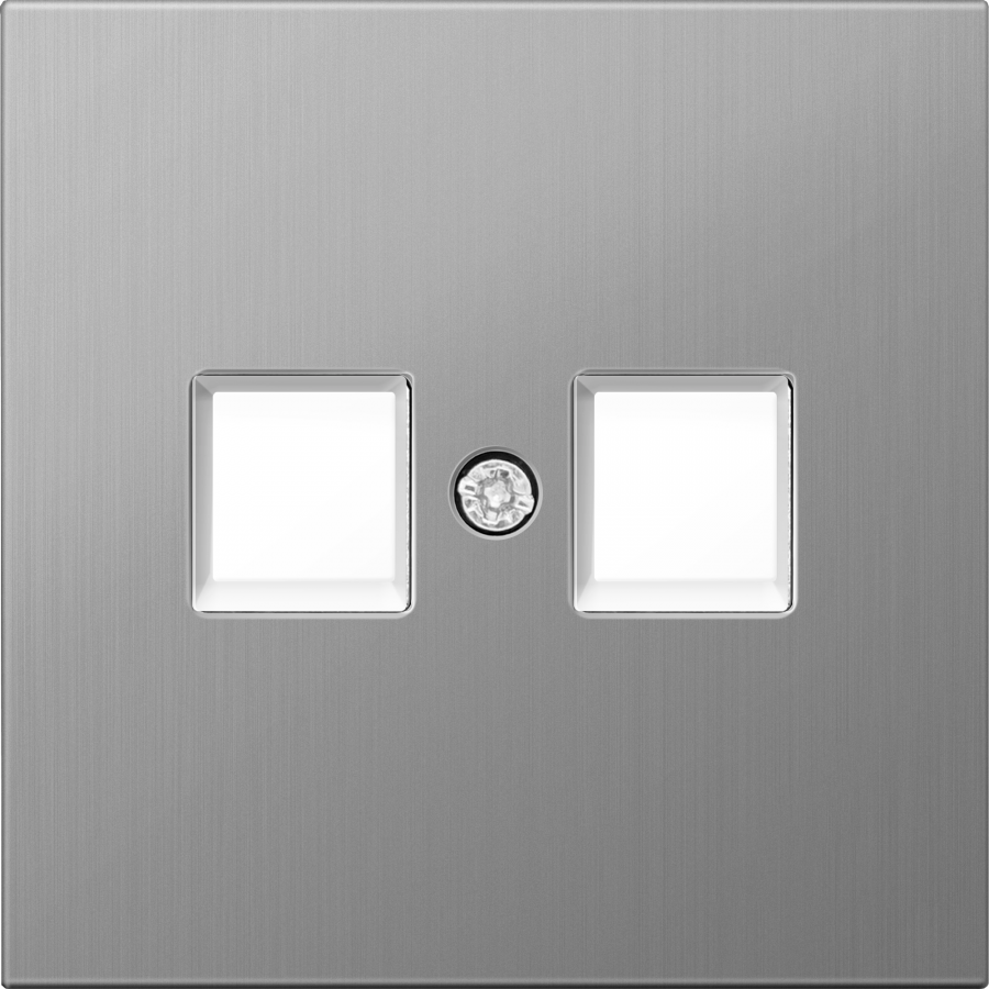 Накладка для розетки RJ45, 2-я, никель, серия R98 METAL