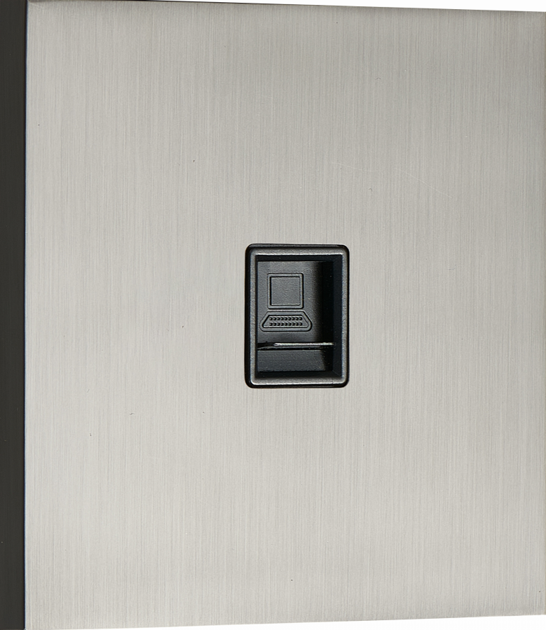 Компьютерная розетка RJ45 cat.6/ClassE, вороненая сталь, серия N96