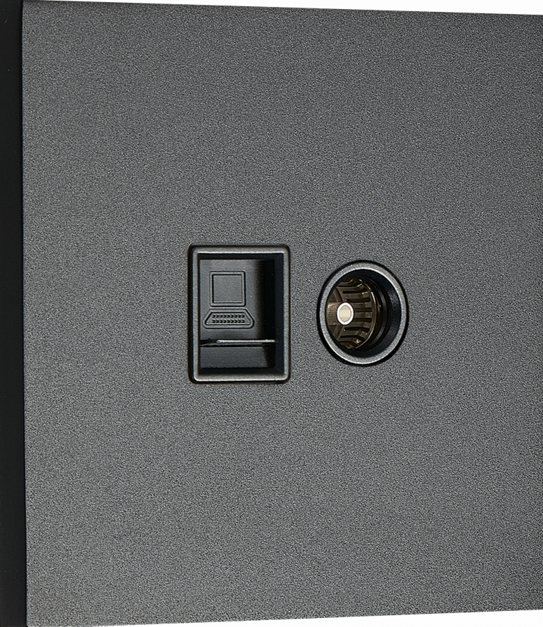 Комбинированая розетка TV + RJ45 (двойная) cat.6/ClassE, черный, серия N96