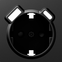 Накладка для розетки Schuko с зарядным устройством USB A+C, со шторками 16A 250В, матовый карбон, серия A07