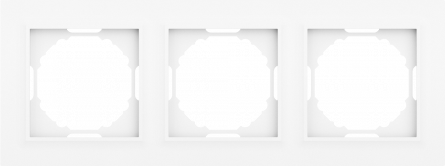 Рамка 3-я, Wave глянцевый белый, серия A07