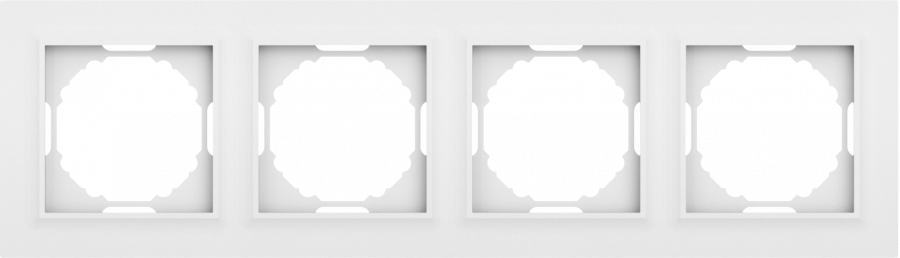 Рамка 4-я, Wave матовый белый, серия A07