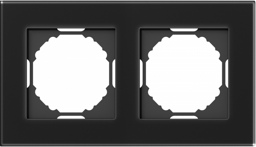 Рамка 2-я, Natural чёрное стекло, серия A07