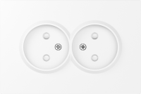 Накладка для розетки 2-й без заземления, со шторками 16A 250 В~, глянцевый белый, серия S08