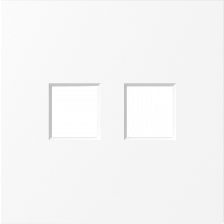 Накладка 2-я для розеток RJ45, TV, SAT, глянцевый белый, серия S08