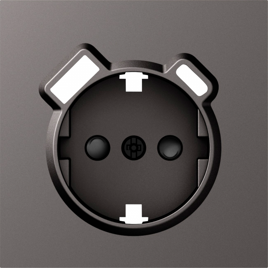 Накладка для розетки Schuko с зарядным устройством USB A+C, со шторками 16A 250В, матовый титан, серия S08