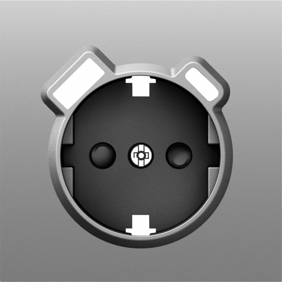 Накладка для розетки Schuko с зарядным устройством USB A+C, со шторками 16A 250В, серый графит, серия S08