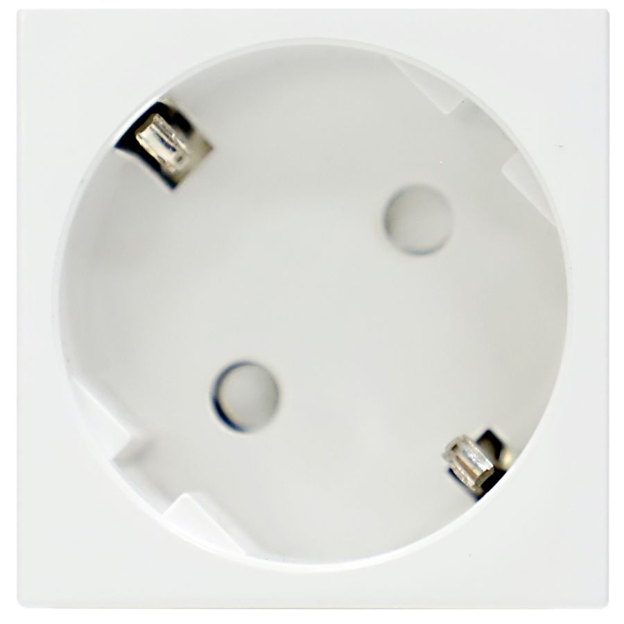 Розетка 2К+З нем.ст., 45 гр., с з/ш, бел. матовая (45х45мм), серия (тип) DF6