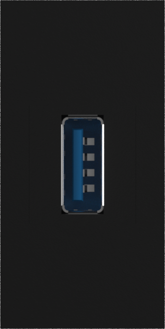 Розетка информационная USB для передачи данных, 1мод., черн. (22.5х45мм), USB3.0, серия (тип)