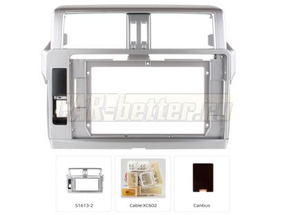 Рамка переходная и проводка Toyota Prado 150 2013-2017 для Ownice, Teyes, Mekede (OL-1614)