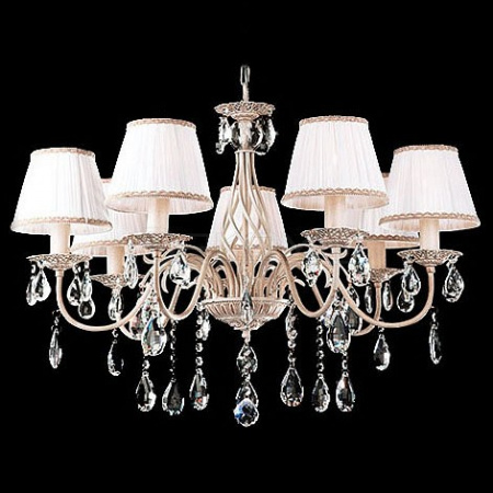 Подвесная люстра Amelia 3637/7 белый с золотом/прозрачный хрусталь Strotskis