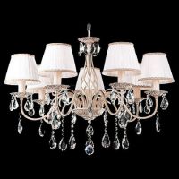 Подвесная люстра Amelia 3637/7 белый с золотом/прозрачный хрусталь Strotskis