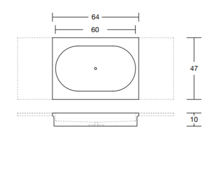 Раковина интегрированная Antonio Lupi Fortepiano RUGA 60х47 см в комплекте со столешницей ФОТО