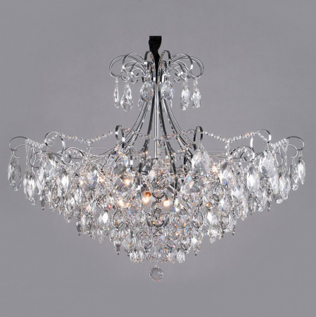 Подвесная люстра Crystal 10080/12 хром/прозрачный хрусталь Strotskis