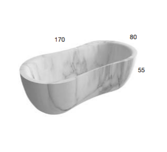 Отдельностоящая ванна Antonio Lupi FIDA из камня 170х80 см ФОТО