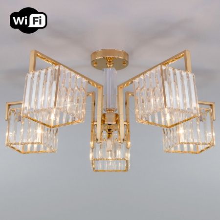 Люстра на штанге April 10126/5 золото/прозрачный хрусталь Strotskis Smart