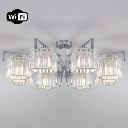 Люстра на штанге April 10126/8 хром/прозрачный хрусталь Strotskis Smart