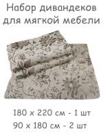 Комплект ковровых дивандеков  (220х180;2 накидки(90х180),Поляна перламутр