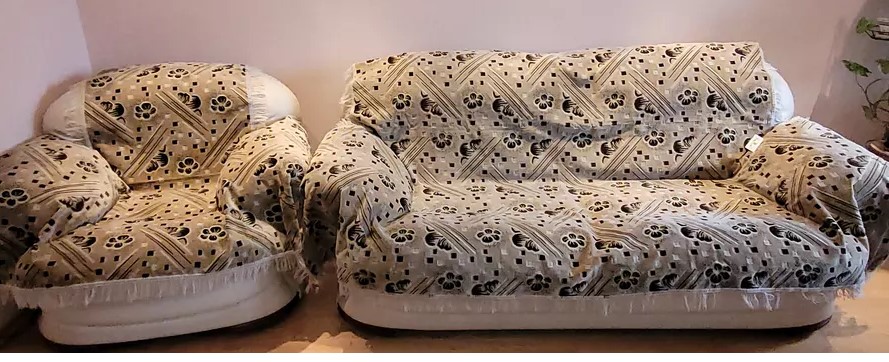 Комплект ковровых дивандековс подлокотниками "Чебурашка" 180х270 см.Бежевый