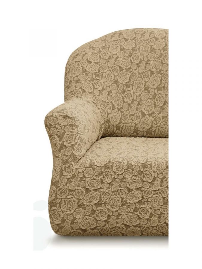 Чехол на 3-х местный диван  без оборки Жаккард  ,Капучино