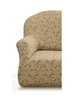 Чехол на 3-х местный диван  без оборки Жаккард  ,Капучино