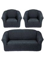 Комплект чехлов на 3-х местный диван и 2 кресла без оборки ,антрацитовый