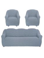 Комплект чехлов на  диван и 2 кресла без оборки Жаккард  ,серый
