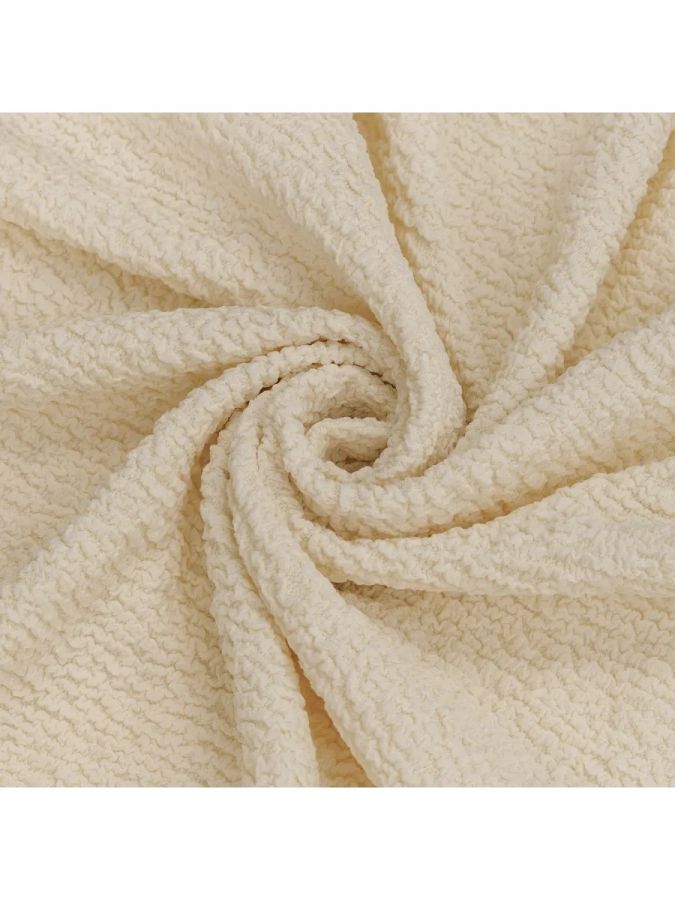 Чехол на угловой диван без оборки Жаккард,кремовый