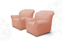 Чехлы на 2 кресла без оборки ,Пудра