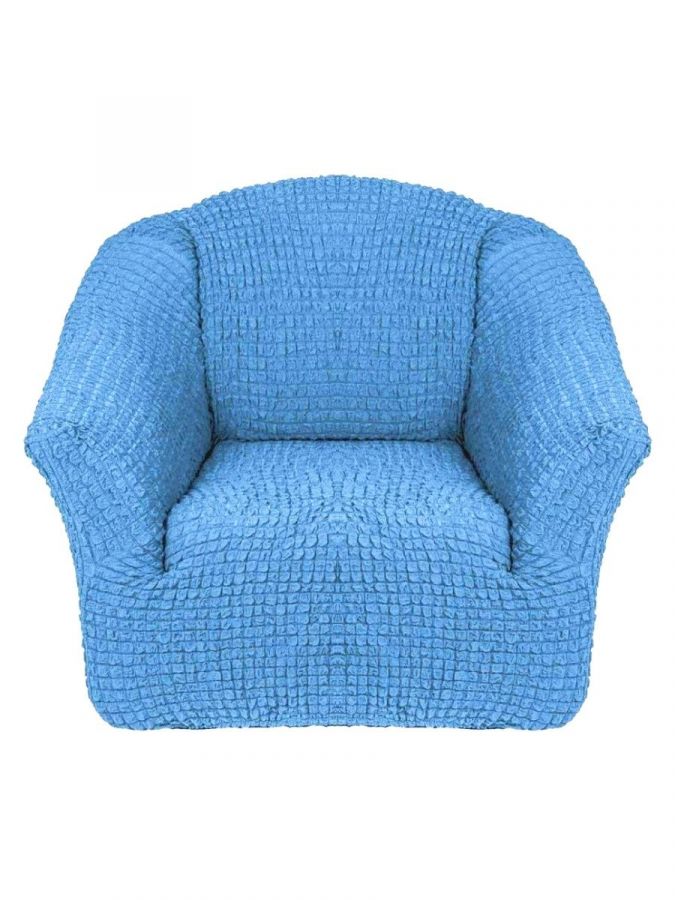 Чехол на кресло без оборки 1 шт., Голубой