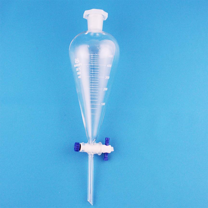 Воронка делительная грушевидная Labdevices ВД-3-500, 500 мл, с делениями, с фторопластовым краном