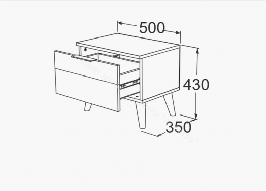 Тумба прикроватная Ольга 4 Дуб золотистый/Креатель
