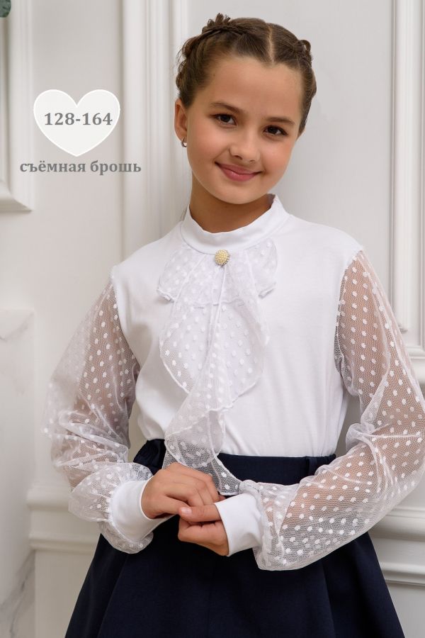 Блузка Олимпия длинный рукав [белый]