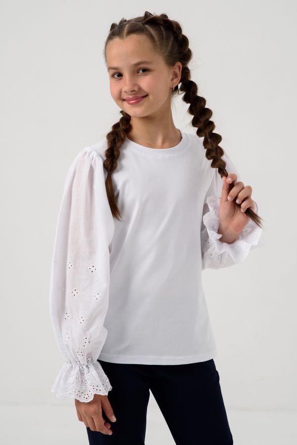 Блузка Евдокия длинный рукав [белый]