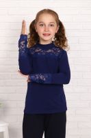 Кружевница блузка детская [темно-синий]