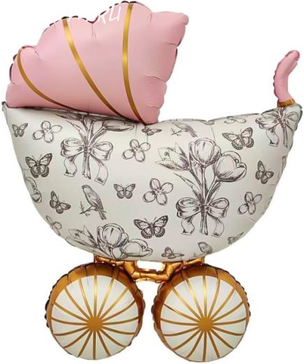 Коляска роз(сатин) 91см