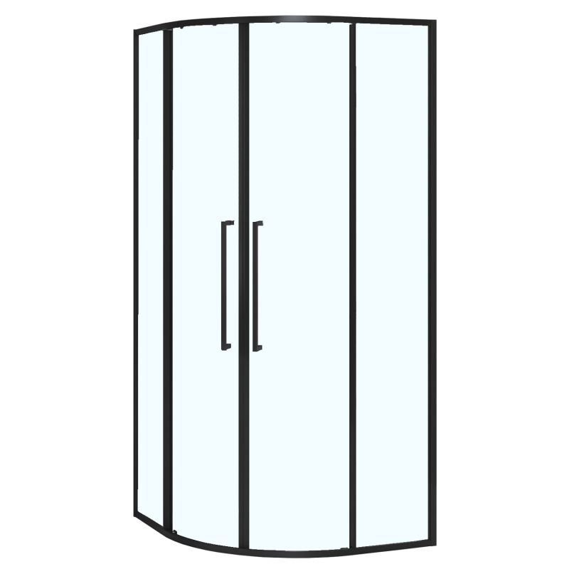 Душевое ограждение Azario SHANGHAI 100х100 четверть круга, черный матовый AZ-S43-100-MB-CL