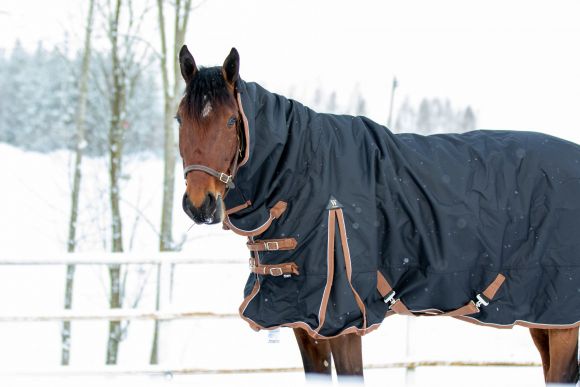 Непромокаемая попона с полной шеей "RAIN BUSTER", на утеплителе 100 г/м, ткань 600D Ripstop