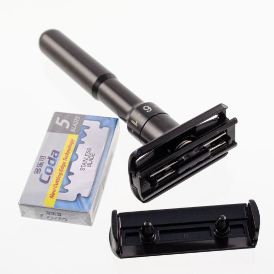 Станок для бритья Shaver 2000S (безопаска) [+5 лезвий][чёрный]