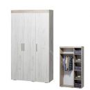 Шкаф "Ольга 19" 3-х дверный Дуб крафт белый/Дуб крафт серый