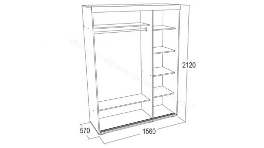 Шкаф-купе "Ольга 19" 3-х дверный Дуб крафт белый/Дуб крафт серый