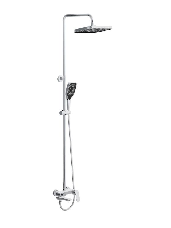 Душевая стойка со смесителем и изливом BelBagno DUE-VSCM-CRM