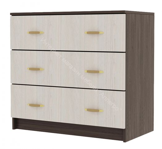 Комод "Фант" с 3-мя ящиками Ясень анкор темный/Ясень анкор светлый