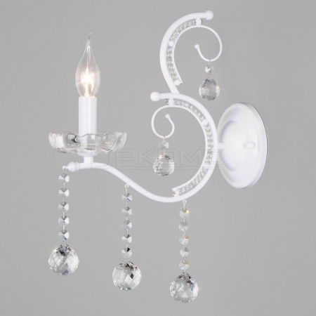 Бра Brezza 10107/1 глянцевый белый/прозрачный хрусталь Strotskis